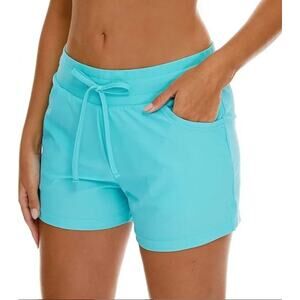 Hodo Sports Women’s Aqua Teal Lined Running Shorts Size Medium